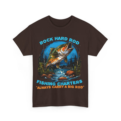 Rock Hard Rod Fishing Charters Unisex Heavy Cotton Tee