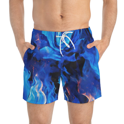 Blue Fire Swim Trunks (AOP)