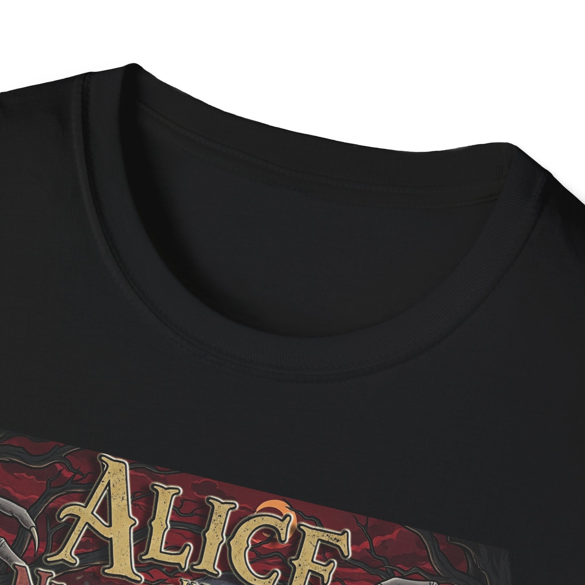 Alice in Nightmareland T-Shirt, Unisex Graphic Tee, Horror Theme Shirt, Perfect for Halloween, Alice in Wonderland Fans, Gift Idea