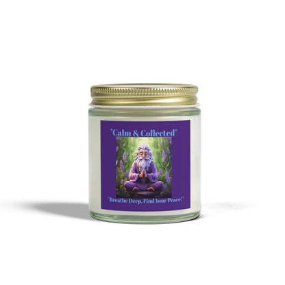 Calm & Collected Scented Candle - Coconut Apricot Wax (4oz, 9oz) - Breathe Deep, Find Your Peace!