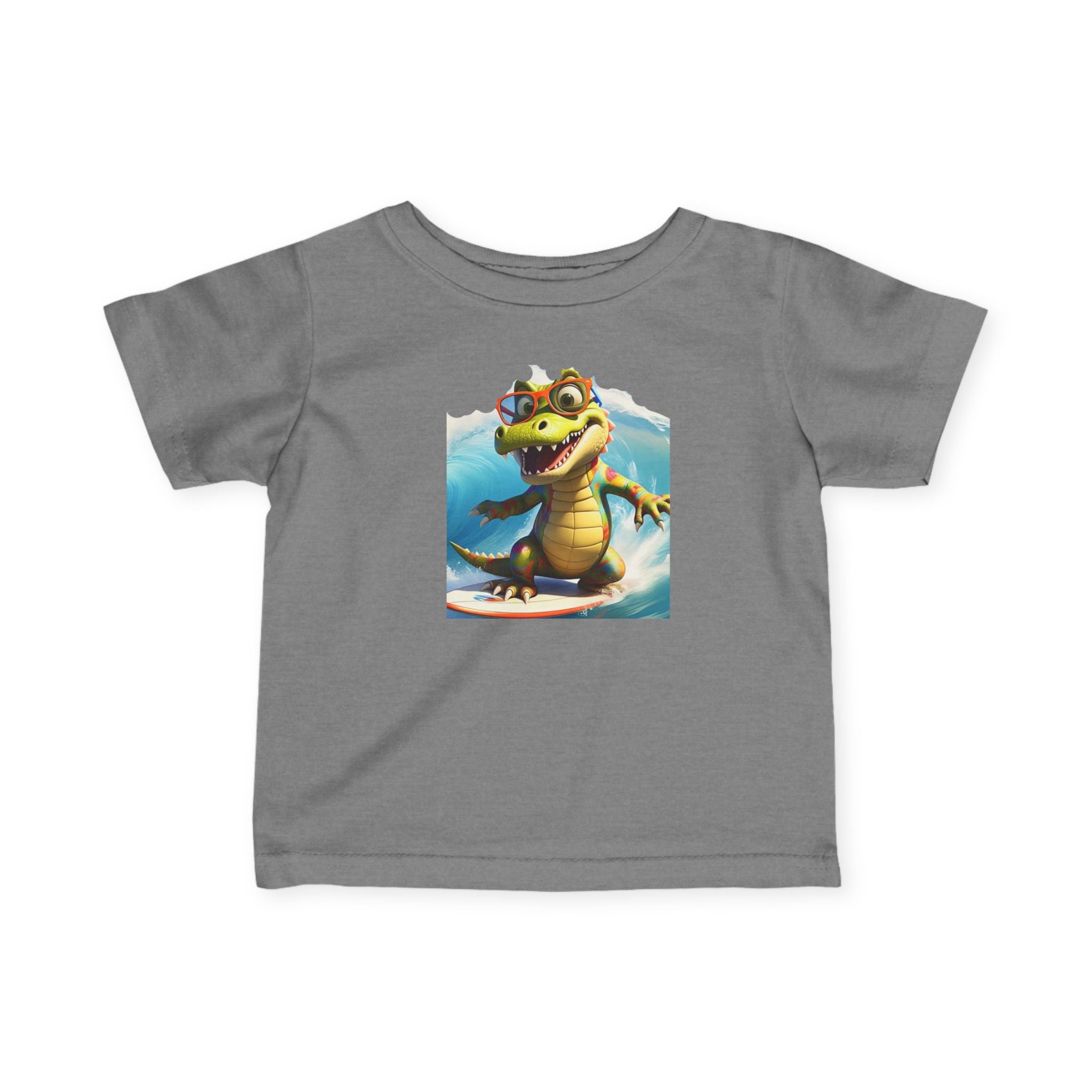 Cute Alligator Surfing Infant Tee - Perfect for Playtime & Summer Fun