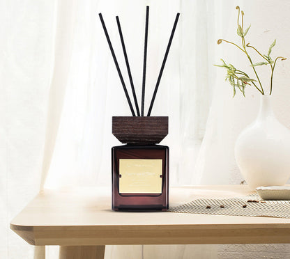 Hotel Fragrance Wooden Lid Rattan Reed Diffuser Essential Oil