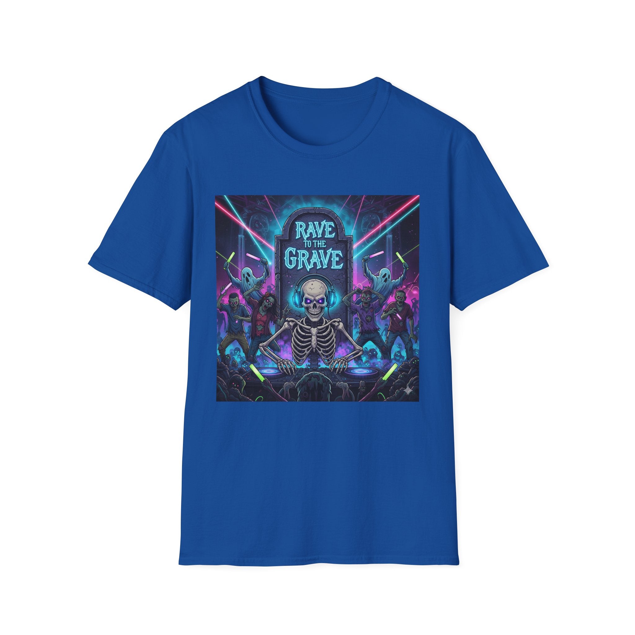 Rave to the Grave T-Shirt | Unisex Graphic Tee, Festival Wear, Halloween Costume, Edgy Apparel, Music Lovers