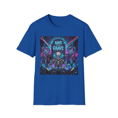 Rave to the Grave T-Shirt | Unisex Graphic Tee, Festival Wear, Halloween Costume, Edgy Apparel, Music Lovers