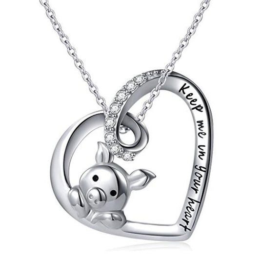 Cute pig pendant zodiac pig love zircon jewelry