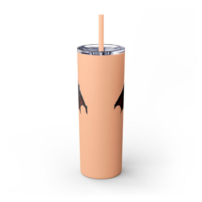 Halloween Gargoyle Skinny Tumbler with Straw, Spooky Drinkware, Perfect for Parties, Fall Decor, Trick or Treat Gifts