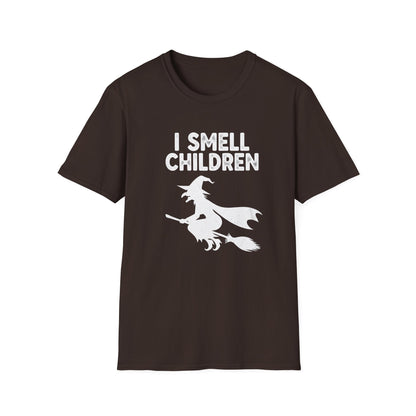 Funny I Smell Children Witch Parity Unisex Softstyle T-Shirt - I Smell Children, Gift for Parents, Humor Tee, Casual Wear, Halloween Party, Fun Outfit