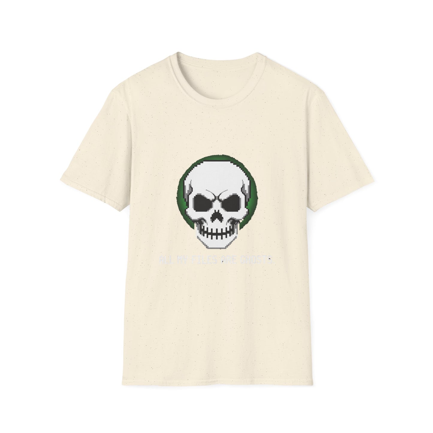 Funny Skull Graphic All My Files Are Ghosts Unisex T-Shirt, Gamer Shirt, Halloween Gift, Tech Humor Tee, Geeky Apparel, Casual Wear