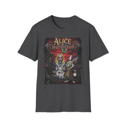 Alice in Nightmareland T-Shirt, Unisex Graphic Tee, Horror Theme Shirt, Perfect for Halloween, Alice in Wonderland Fans, Gift Idea