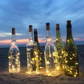 Wine Bottle Lights String 2M 20leds Christmas Decorations Copper Wire String Led Garland Lights Decor Wedding Festival Party