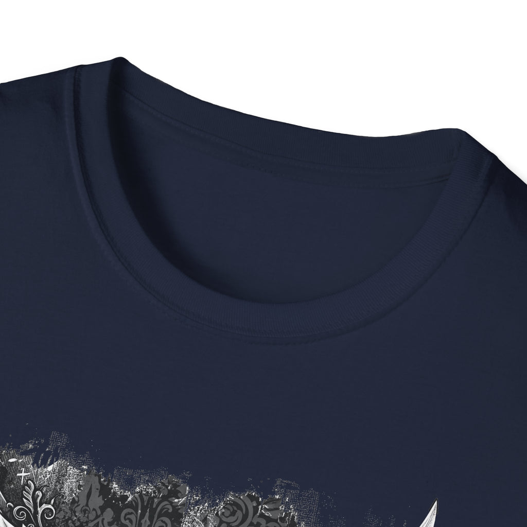 Gothic Winged Skull T-Shirt | Unisex Graphic Tee for Music Lovers, Halloween, Casual Wear, Gift for Him & Her