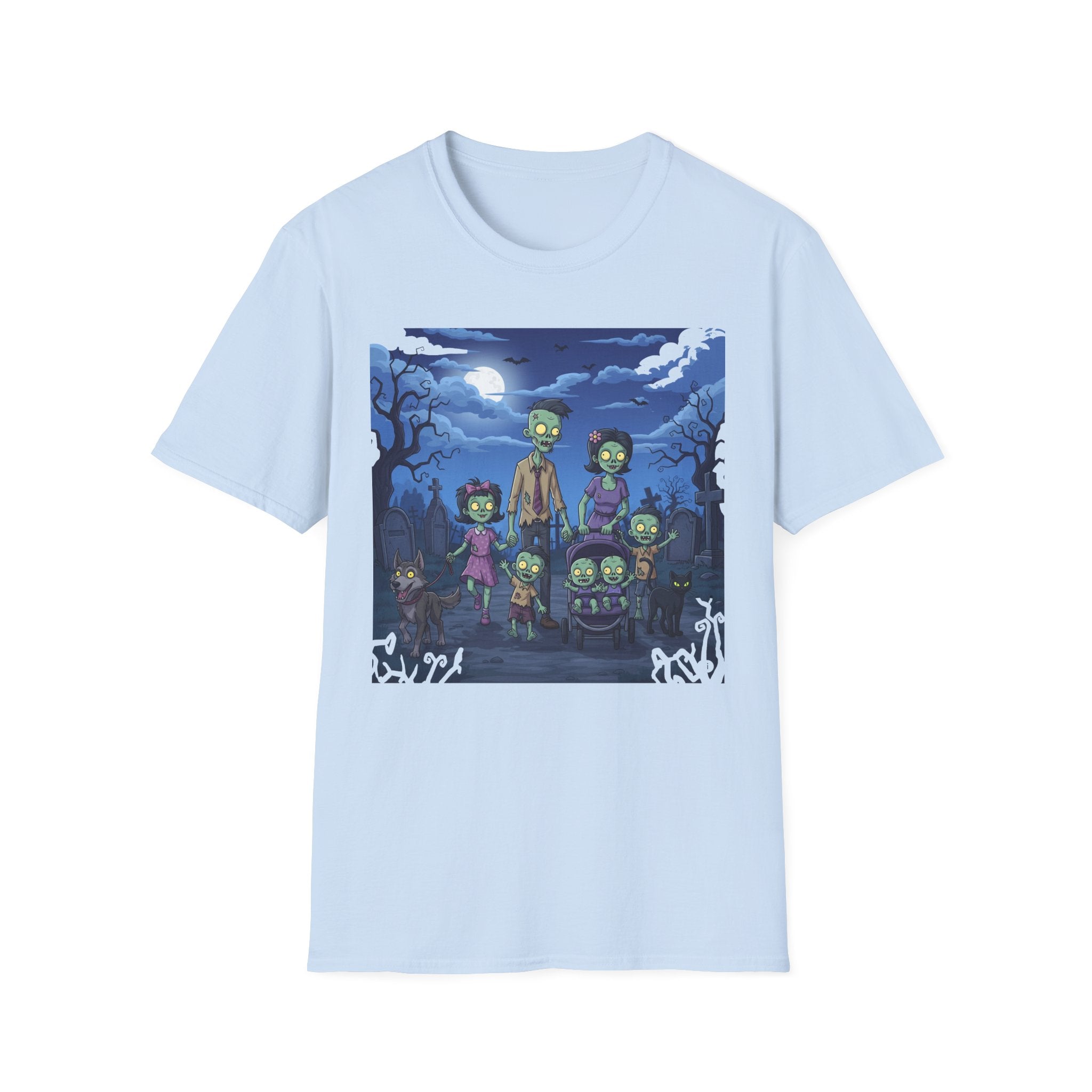 Zombie Family Halloween T-Shirt, Unisex Softstyle Tee for Men & Women, Funny Halloween Gift, Spooky Costume Top, Perfect for Halloween [...]