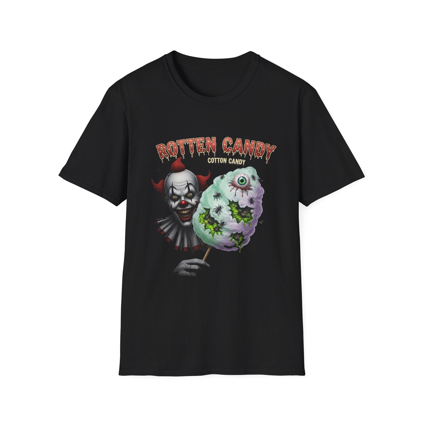 Rotten Candy Clown T-Shirt | Halloween Apparel, Unisex Graphic Tee, Spooky Shirt, Fun Costume Top, Carnival Theme Gift