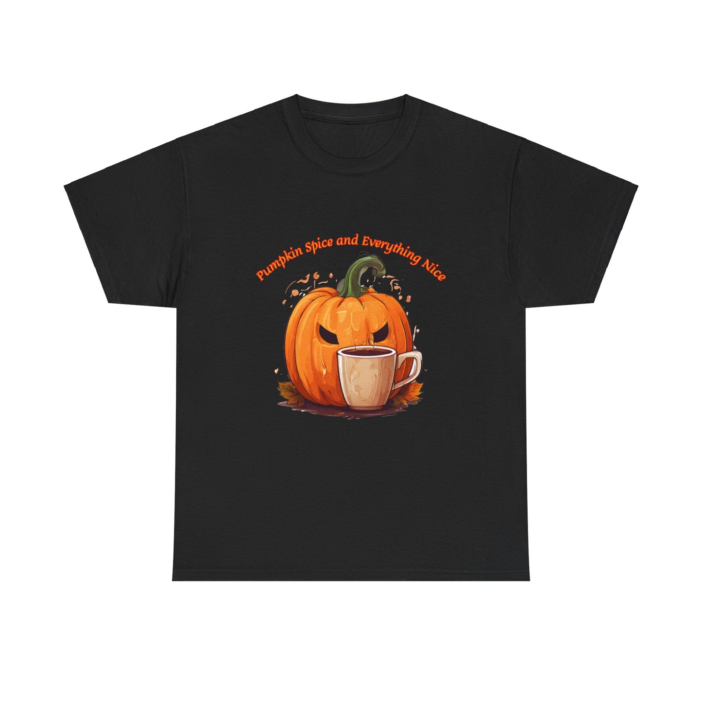 Pumpkin Spice Unisex Heavy Cotton Tee - Fall Vibes & Cozy Halloween Shirt