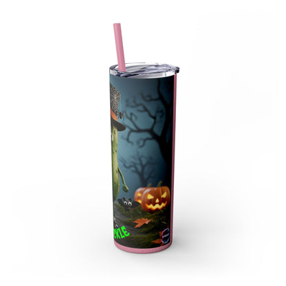 Halloween Mr. Pickle Tumbler, 20oz Skinny Tumbler with Straw, Fun for Parties, Trick or Treat, Kids Gift, Spooky Decor
