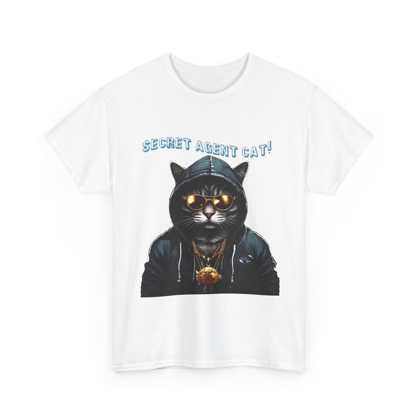 Secret Agent Cat Unisex Heavy Cotton Tee