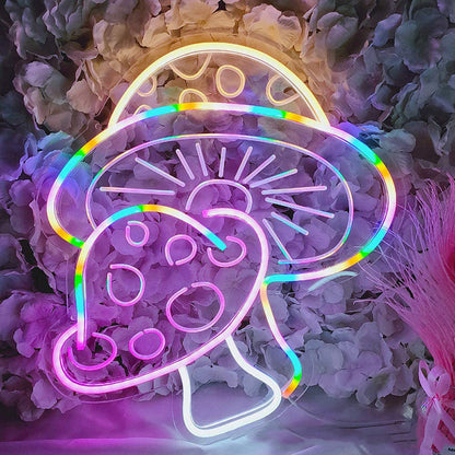 Creative Indoor Mushroom Shape Backdrop Neon Light