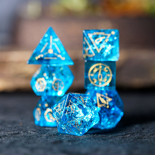 Lightning Water Blue Zircon Running Dice