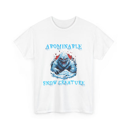 Unisex Heavy Cotton Tee - Abominable Snow Creature Graphic Tee