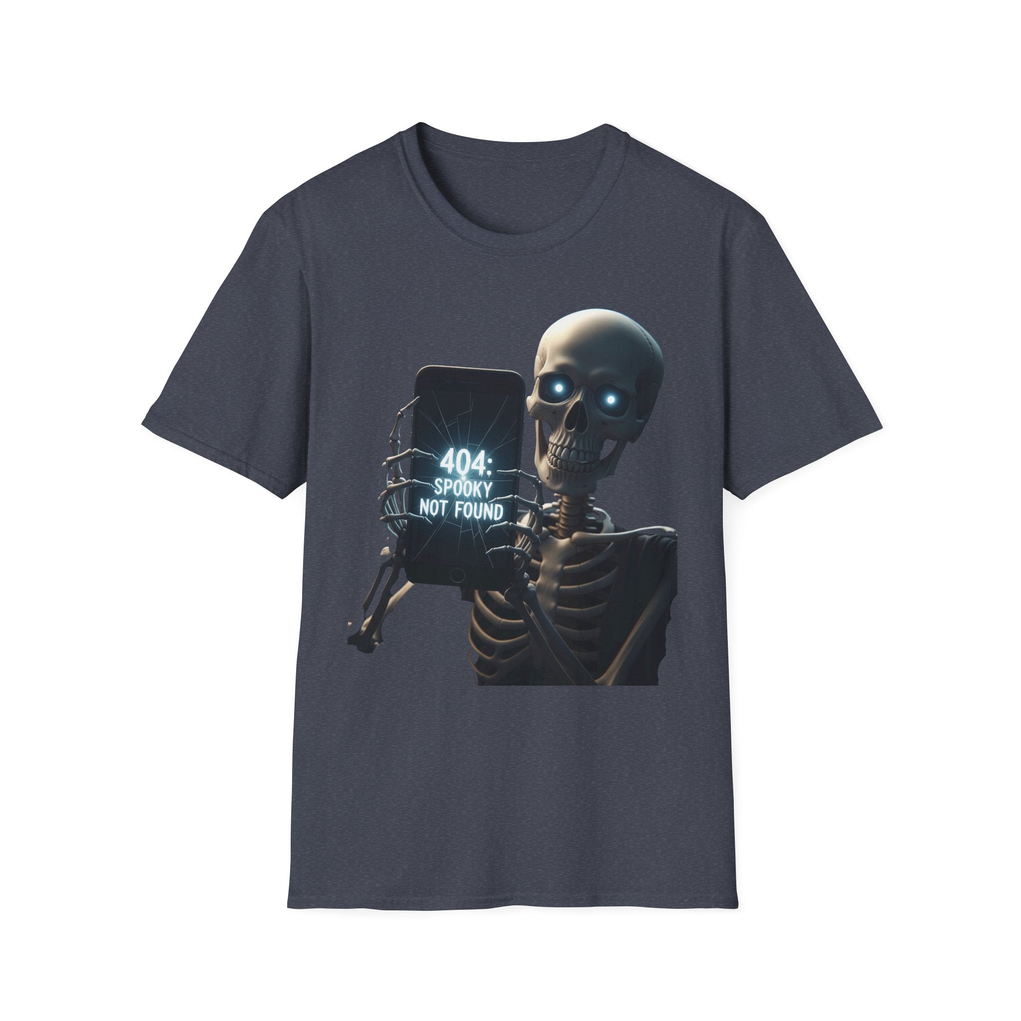 404 Spooky Not Found Skeleton T-Shirt, Halloween Tee, Unisex Graphic Shirt, Casual Wear, Fun Halloween Gift