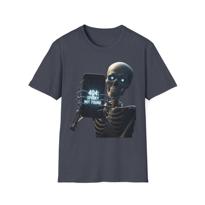 404 Spooky Not Found Skeleton T-Shirt, Halloween Tee, Unisex Graphic Shirt, Casual Wear, Fun Halloween Gift