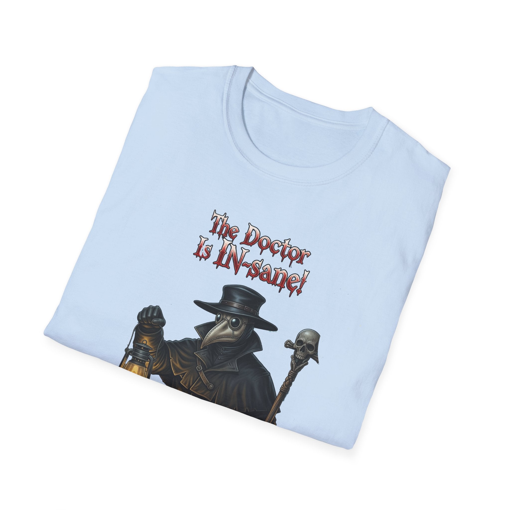 Gothic Plague In-sane Doctor T-Shirt, Unisex Softstyle Tee, Spooky Halloween Tee, Halloween Costume Shirt, Gift for Whovians, Dark Humor [...]