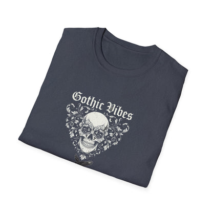 Gothic Vibes T-Shirt, Unisex Softstyle Tee for Alternative Style, Dark Aesthetic Apparel, Great for Festivals and Halloween