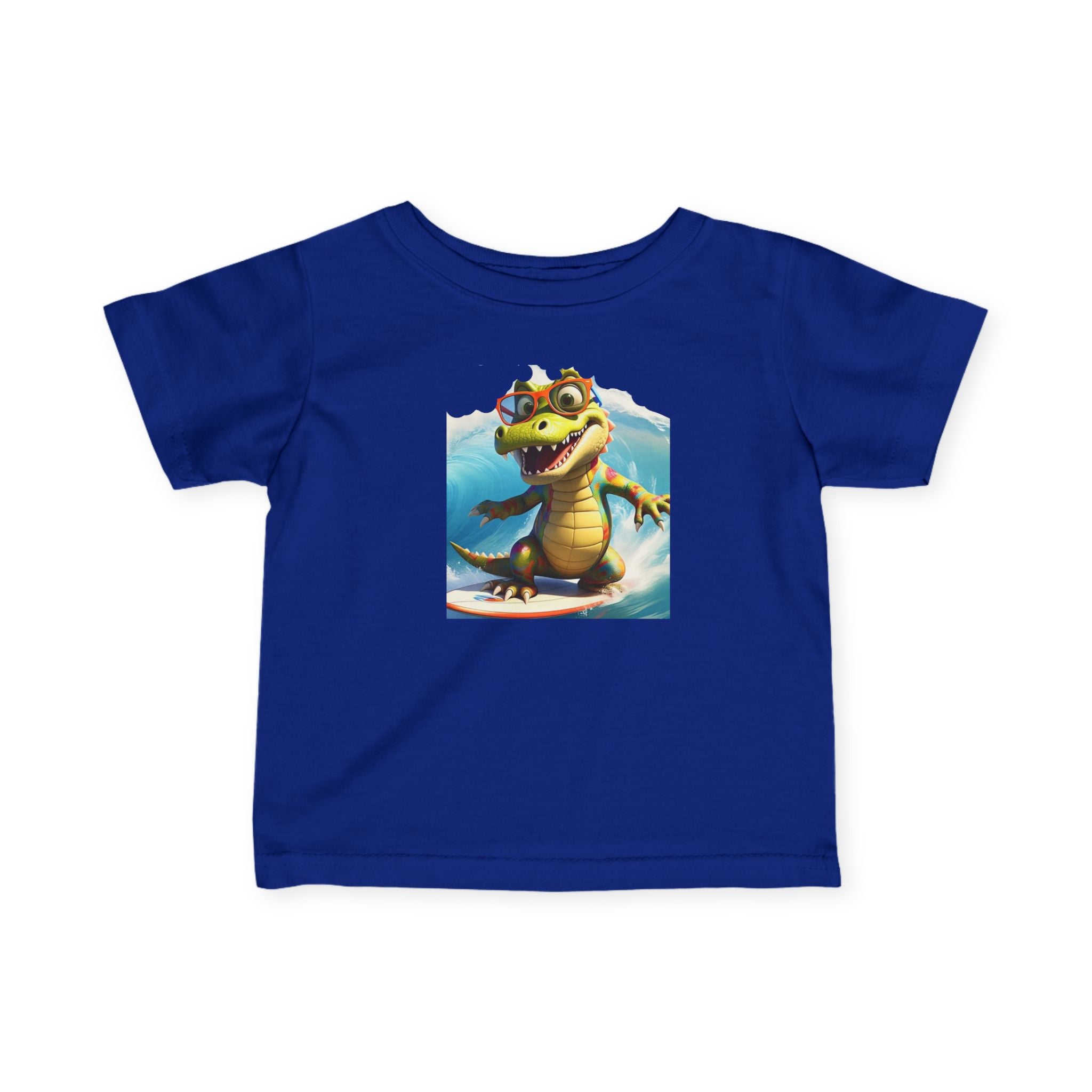 Cute Alligator Surfing Infant Tee - Perfect for Playtime & Summer Fun