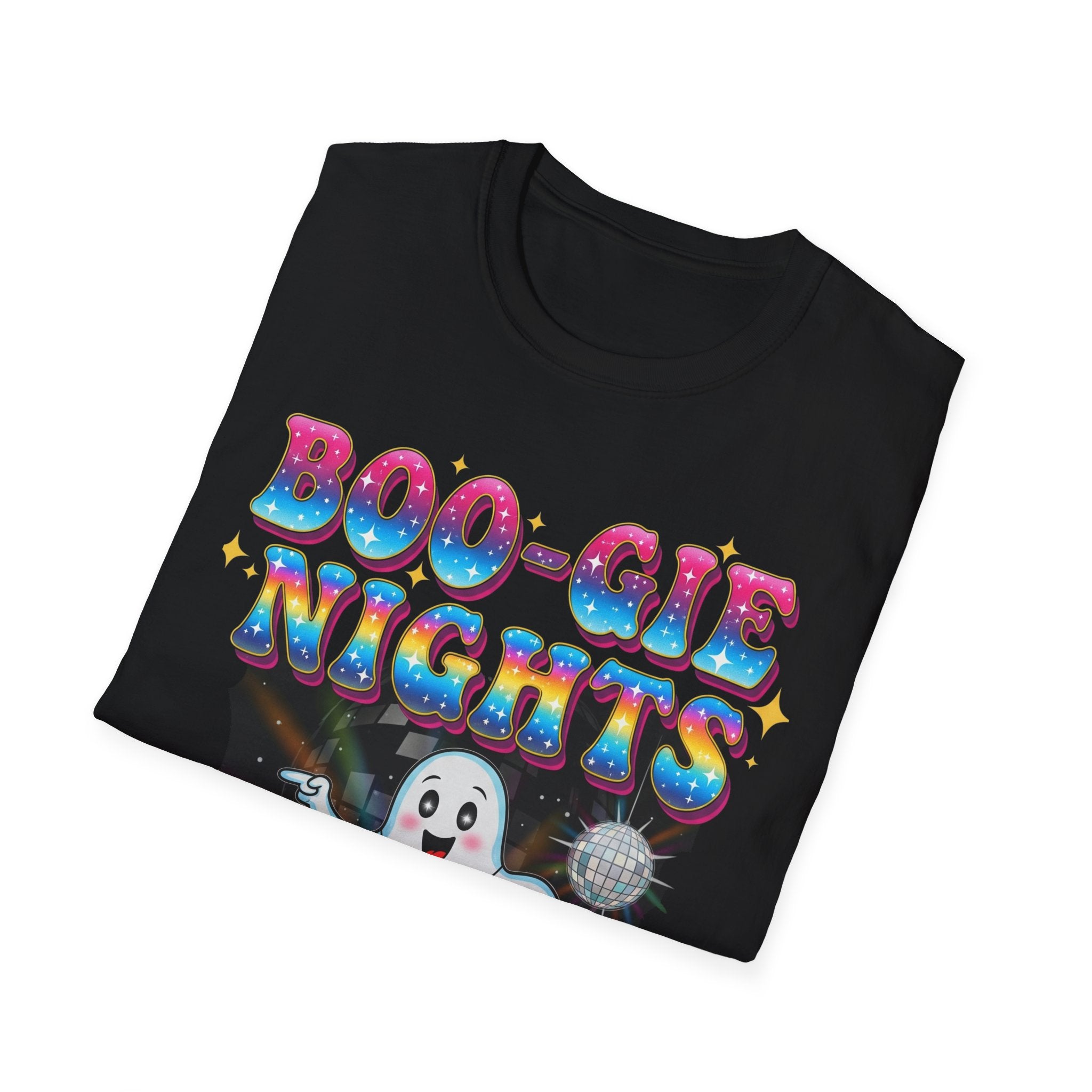 Boo-Gie Nights T-Shirt, Fun Ghost Shirt, Halloween Tee, Unisex Festival Wear, Spooky Party Apparel