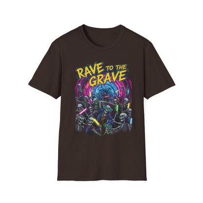 Rave to the Grave Unisex T-Shirt | Festival Wear, Halloween Costume, Gift for Party Lovers, Music Festival Tee, Graphic Shirt