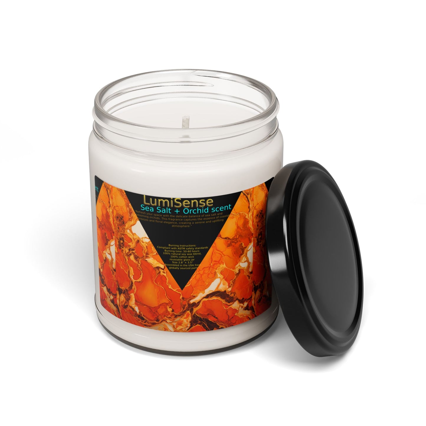 LumiSense Sea Salt + Orchid Scented Soy Candle - 9oz Aromatherapy