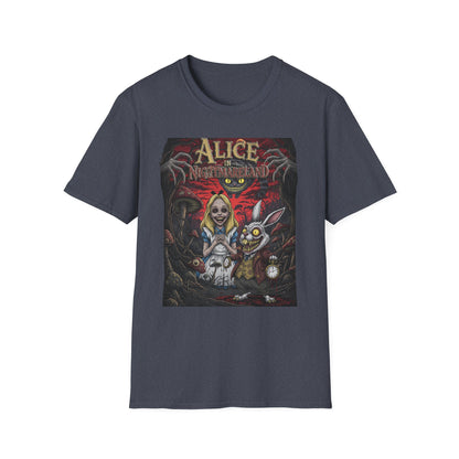 Alice in Nightmareland T-Shirt, Unisex Graphic Tee, Horror Theme Shirt, Perfect for Halloween, Alice in Wonderland Fans, Gift Idea