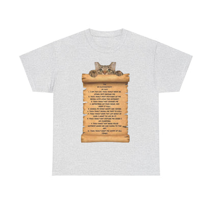 10 commandments Of A Cat Unisex Heavy Cotton Tee