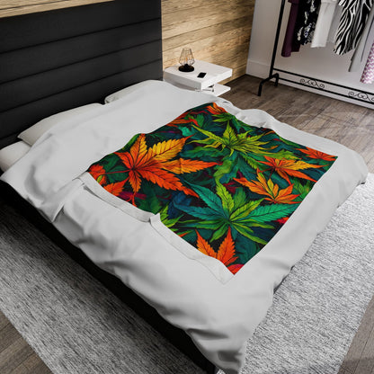 420 Happy Harvest Velveteen Plush Blanket - S-Mart Shop Smart Treasures