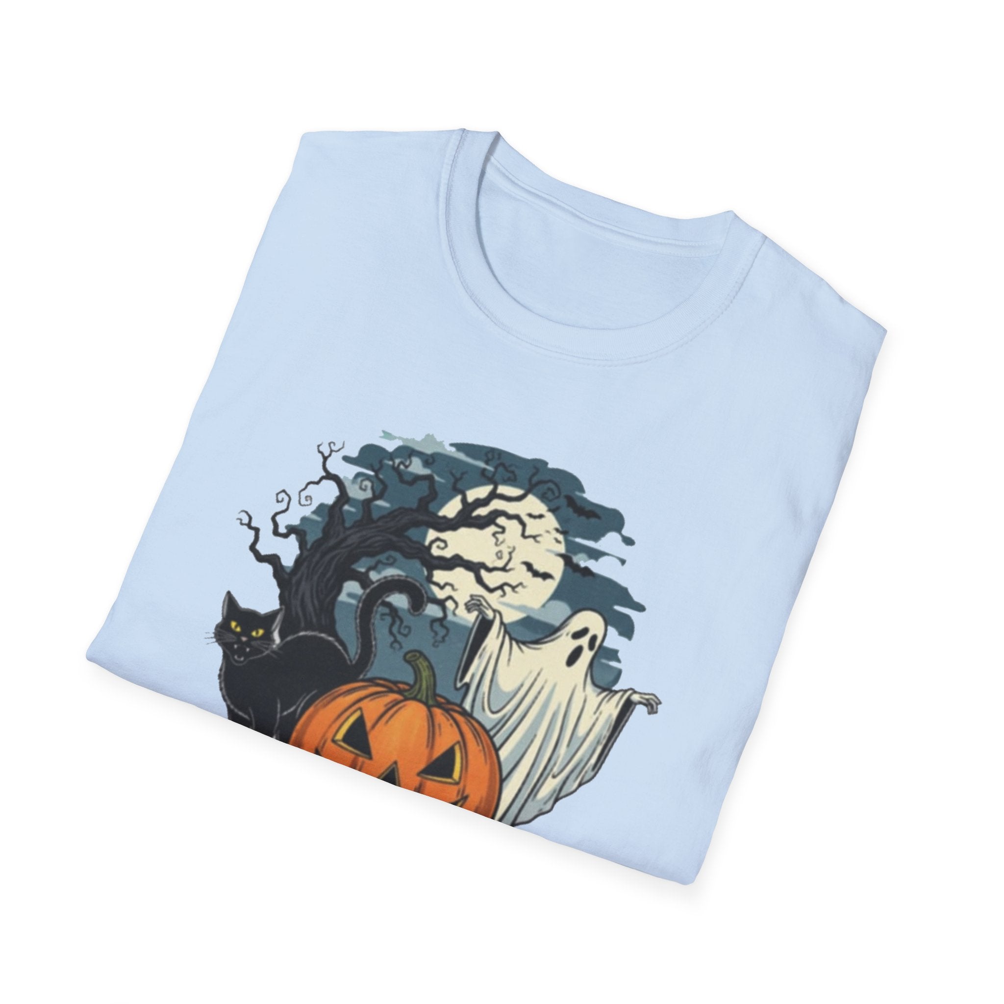Halloween Graphic T-Shirt, Spooky Tee, Unisex Casual Wear, Fall Apparel, Ghost Pumpkin Shirt, Halloween Costume Top