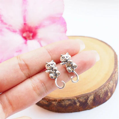 Kitten Interspersed Earrings Personality Hanging On Back Of Ear Animal Earrings