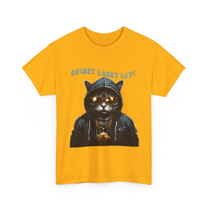 Secret Agent Cat Unisex Heavy Cotton Tee