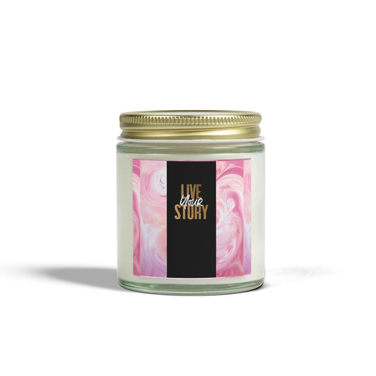 Live Your Story Scented Candle - Coconut Apricot Wax (4oz, 9oz) - Relaxing Home Fragrance for Any Occasion