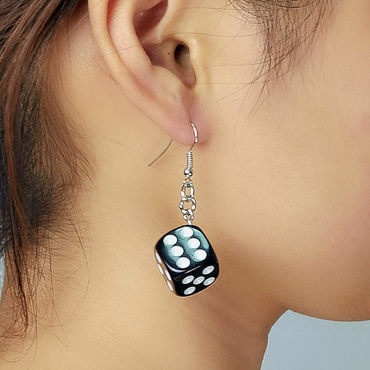 Frosty wind dice earrings