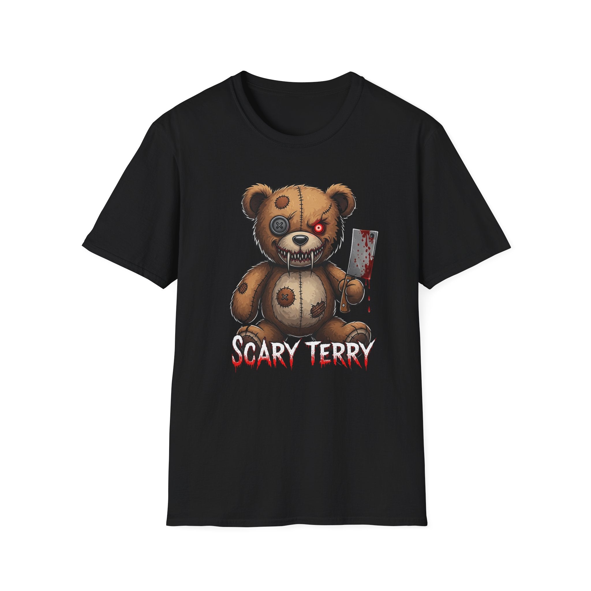 Scary Terry Unisex Softstyle T-Shirt, Funny Graphic Tee, Horror Shirt, Gift for Halloween, Casual Wear, Unique Gift
