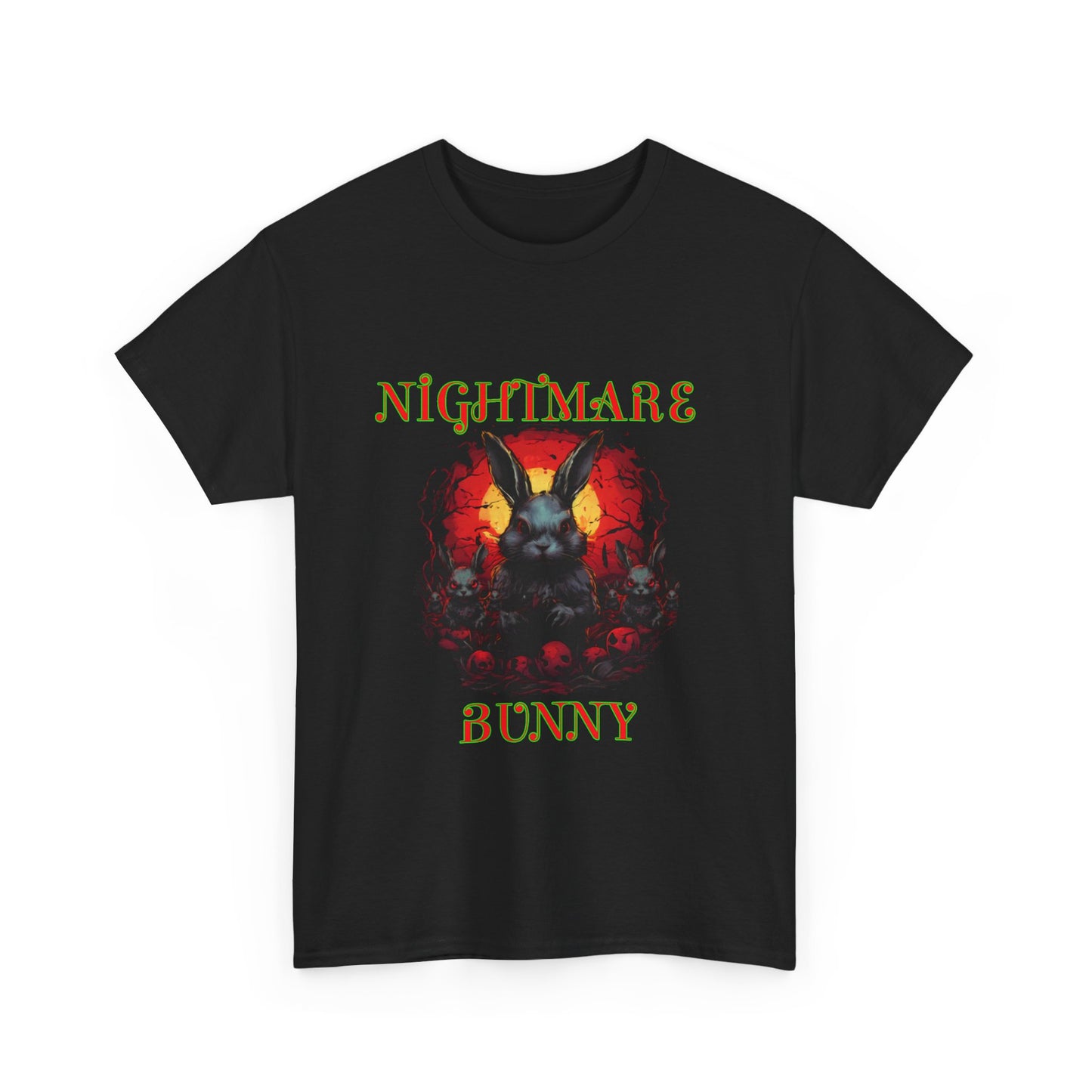 Nightmare Bunny Unisex Heavy Cotton Tee - Spooky Halloween Vibe