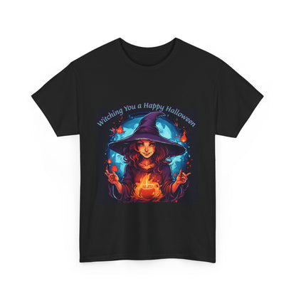 Halloween Witch Unisex Heavy Cotton Tee - Witching You a Happy Halloween