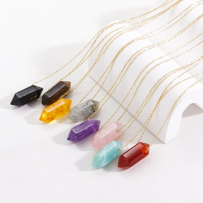 Minimalist Affordable Luxury Style Bullet Natural Stone Necklace