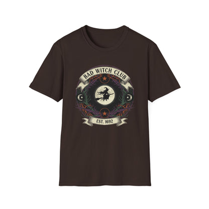 Unisex Bad Witch Club T-Shirt | Boho Style Tee, Witchy Gifts, Halloween Outfit, Casual Wear, Occult Apparel
