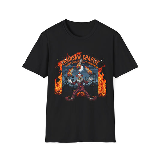 Unisex Graphic Tee - Chainsaw Charlie Halloween Shirt, Spooky T-Shirt for Costume Parties, Vintage Horror Apparel, Unisex Softstyle [...]