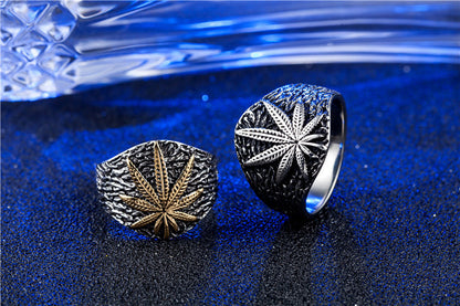 Cannabis leaf ring