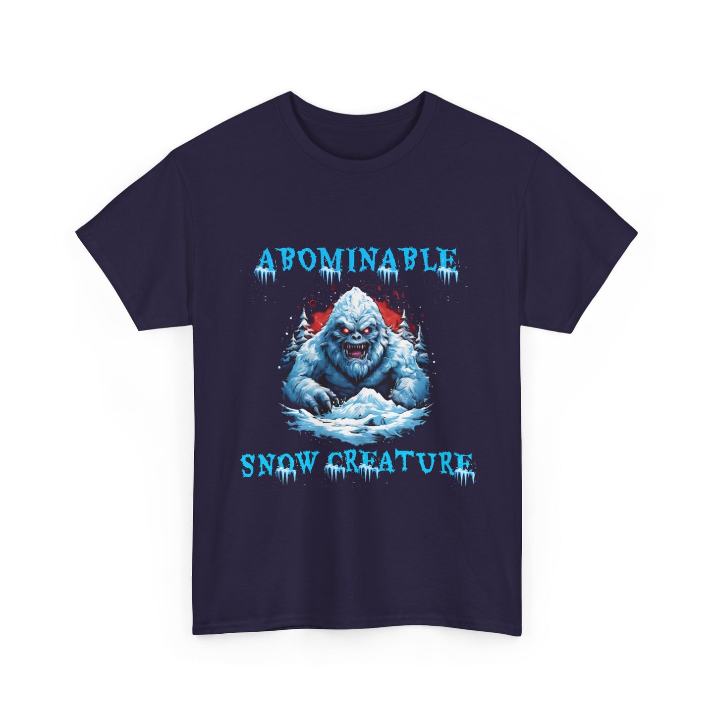 Unisex Heavy Cotton Tee - Abominable Snow Creature Graphic Tee