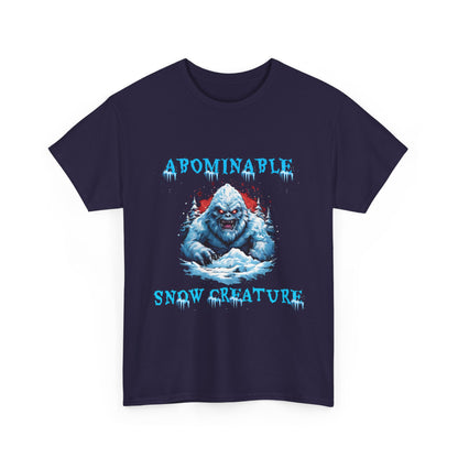 Unisex Heavy Cotton Tee - Abominable Snow Creature Graphic Tee