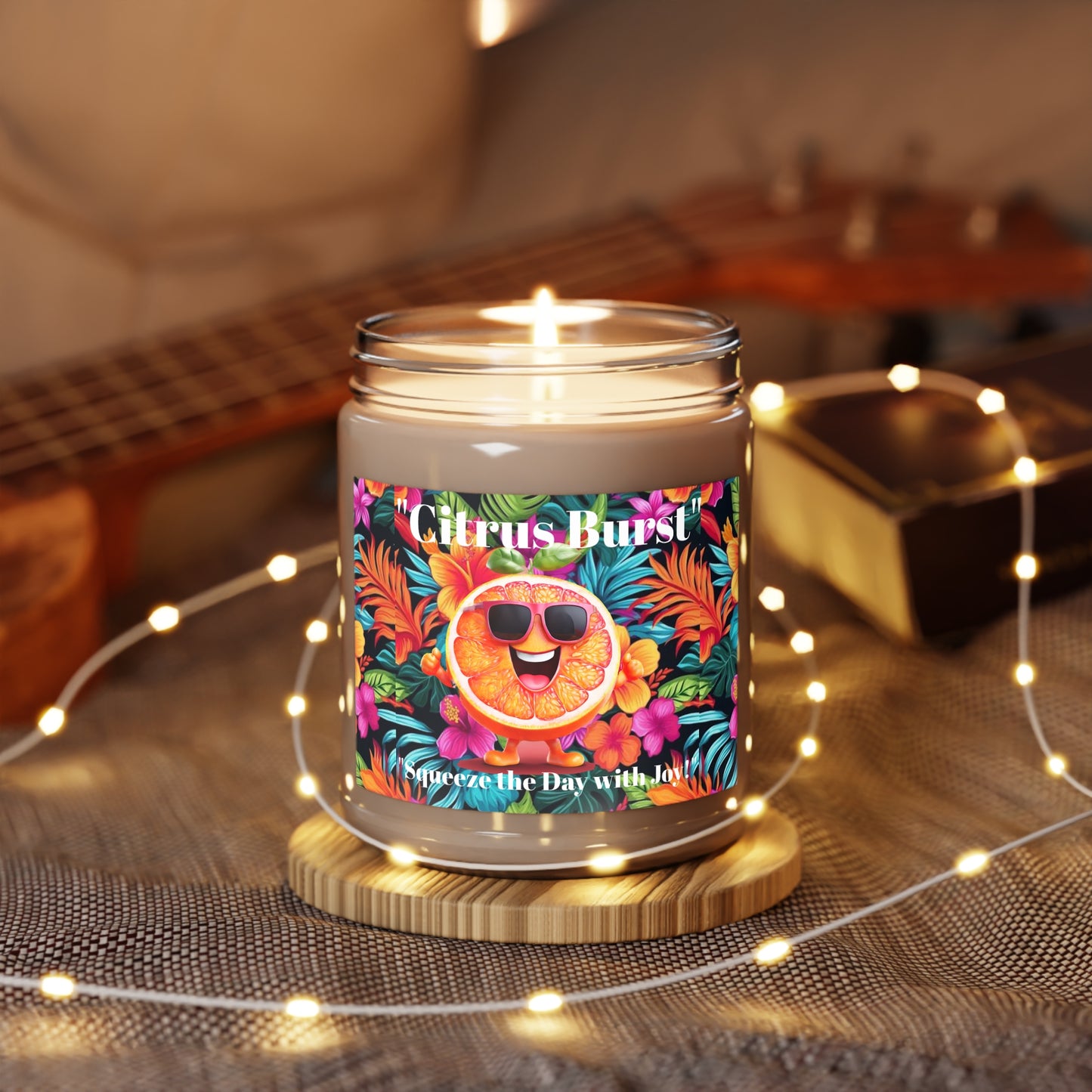 Citrus Burst Scented Candle - 9oz Tropical Vibe, Perfect for Home Relaxation and Gifting