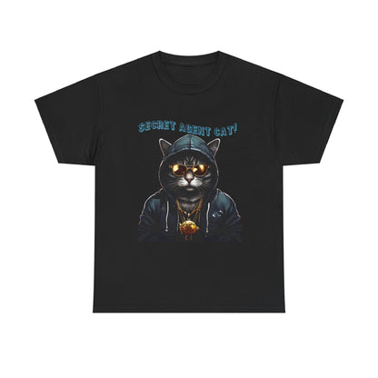 Secret Agent Cat Unisex Heavy Cotton Tee